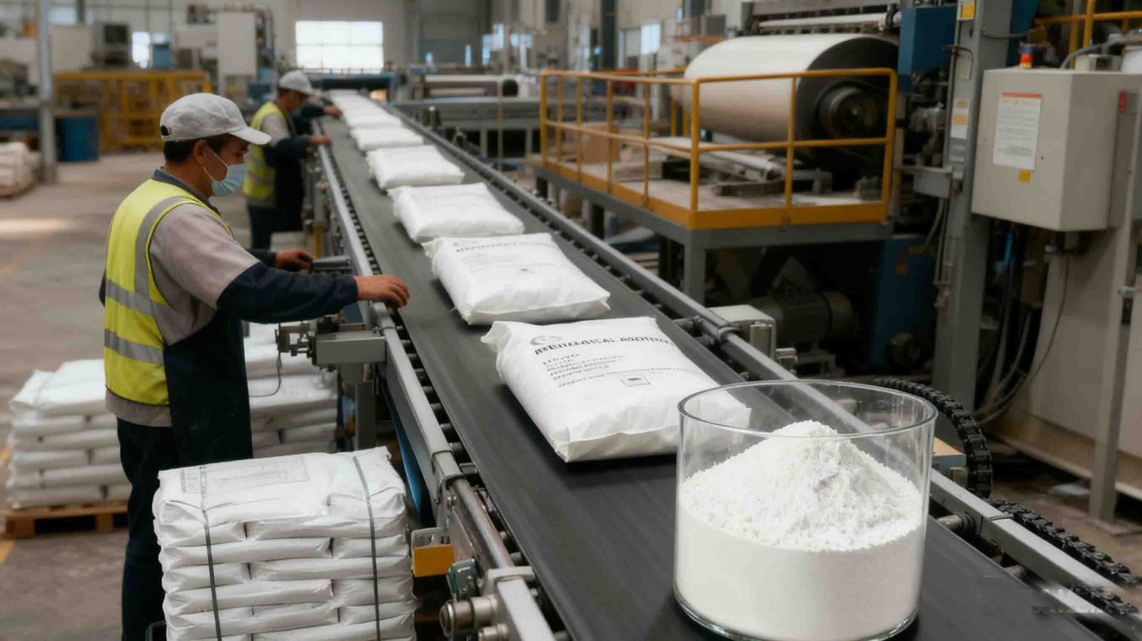 A lab technician testing different grades of organoclay